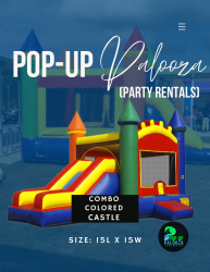 Dry Multicolor bounce house with slide