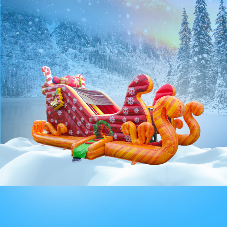 Santa's Sleigh Bounce House with slide