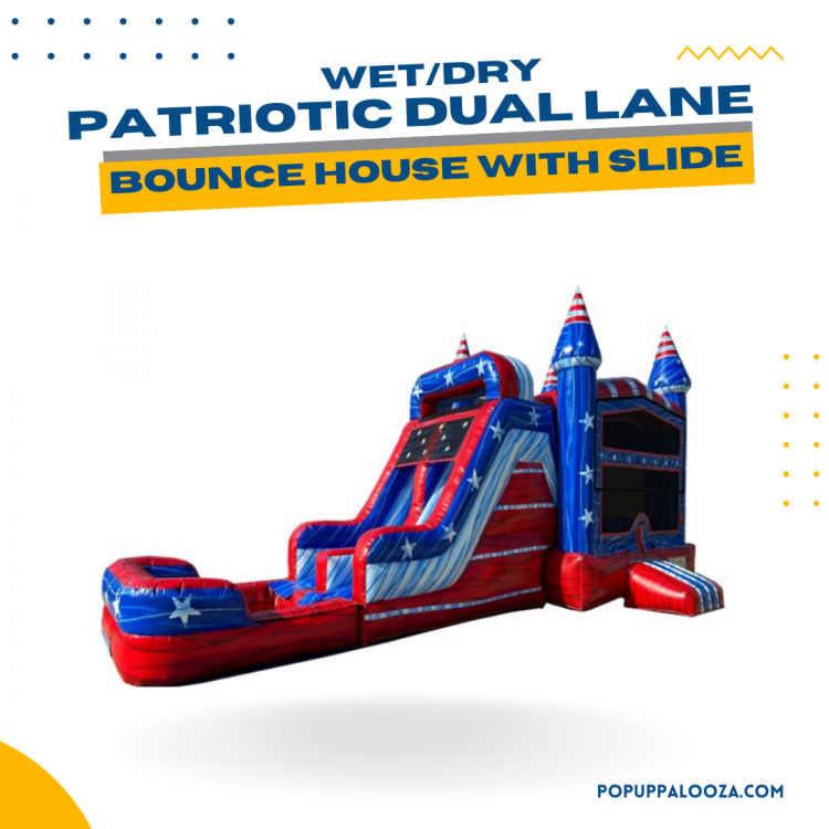 Patriotic Bounce House with Slide