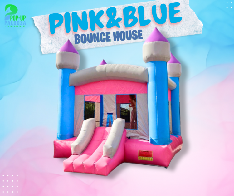 Pink and Blue Bounce house