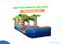 36ft Rainbow tropical island Slip N Slide