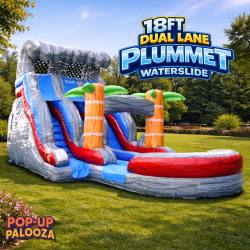 18ft double lane Plummet Slide wet/dry